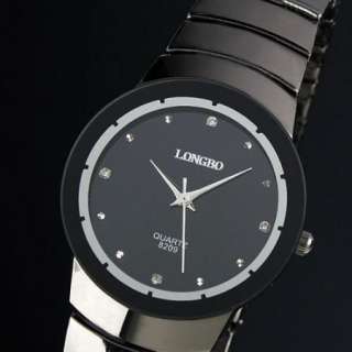   Stainless Steel Wrist Quartz Analog Fashion Crystal Mens Watch Gift