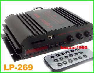NEW 4x30W 12V USB SD Hi Fi  FM Stereo Amplifier+Remote LP 269