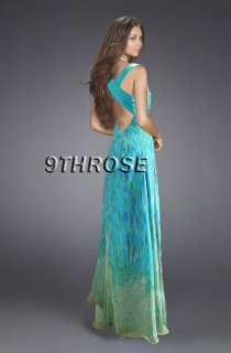 VERY TEMPTING BROAD STRAPPED BLUE BEADED FORMAL/EVENING/PROM LONG 