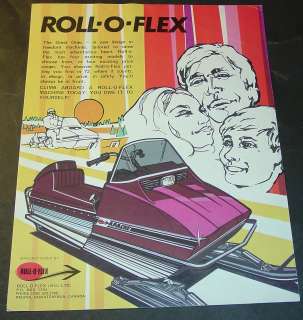 1972 ROLL O FLEX VINTAGE SNOWMOBILE SALES BROCHURE 4 PAGE  