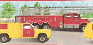 Big Fire Truck & Emergency Vehicles Sale $6 Wallpaper Border 20  