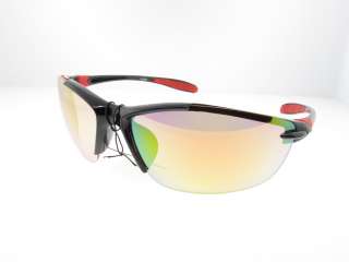 Mens Sport Baseball Sunglasses with Orange Revo Mirrored Lens  