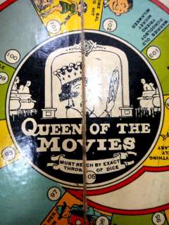 1921 vintage POLLY PICKLES BURLESQUE QUEEN OF THE MOVIES GAME BOARD 