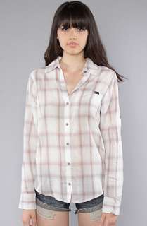 RVCA The Down The Line Button Down in Gray Dawn Plaid  Karmaloop 