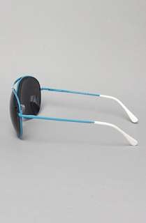 Quay Eyewear Australia The Retro Aviator Sunglasses in Blue 