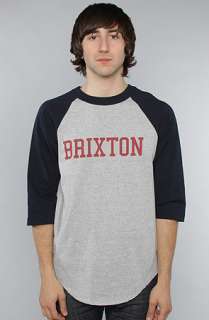 Brixton The Bracket Raglan in Heather Grey Navy  Karmaloop 