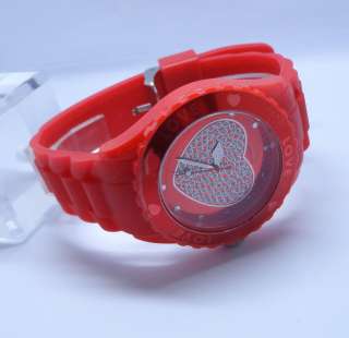   Silicone Wrist Watch Love Heart Wheel jewelry Unisex Jelly Candy Quart
