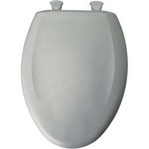 BEMIS Whisper Close Elongated Closed Front Toilet Seat in Ice Gray 