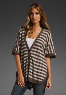 SPLENDID Reverse Stripe Poncho in Brown/Oat  