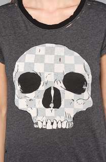 Wildfox The Checkered Skull Ripped Rock Tee  Karmaloop   Global 