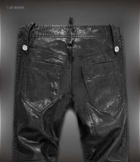 NWT Dsquared2 Mens Fashion PU leather Jeans Size30 34,36 (#PU)  