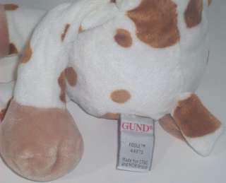 GUND FIDDLE COW Rare 44873 White Brown Spotted Plush  