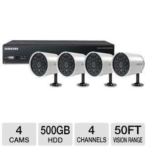 Samsung SDE 3001 Security Camera System   4 Channel, 500GB HDD, 4x IR 