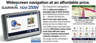 Garmin Nuvi 250W GPS Navigation   4.3 TFT Touchscreen, Picture Viewer 