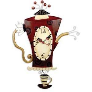 Enesco Wanduhr Allen Designs Steamin Tea Clock  Küche 