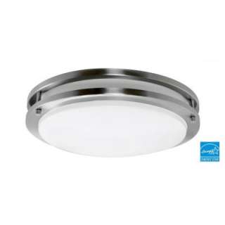 Efficient Lighting Contemporary Round Flush Mount in Brushed Nickel 
