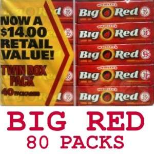 Wrigley BIG RED Cinnamon Chewing Gum 80 Packs (2 Boxes)  