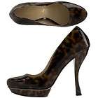 Christian Siriano Sarah Tan & Brown Peep Toe Pump 4.5 Inch Heel Size 