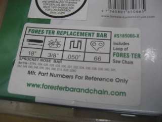 NEW 18 FORESTER SAW BAR + CHAIN COMBO 3/8 .050 66DL  