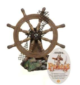 Hagen Marina Aquarium Ornament Pirate Ship Wheel SM  