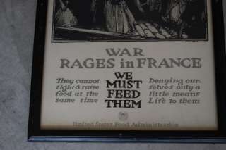 Old WWI US Food Administration Propaganda Poster 1900s  