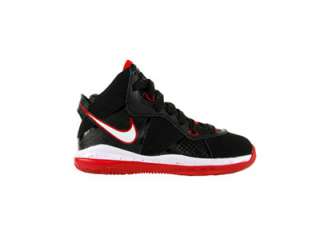 Little Kids Nike Lebron 8 PS Black/Red Shoes 415240 001  