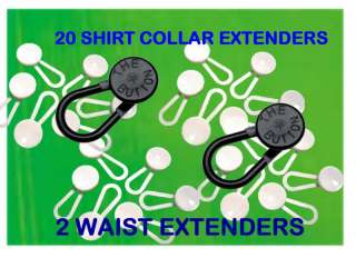 20 NEW Shirt Collar Extenders + 2 Waist BUTTON EXTENDER  