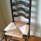 Antique Ladder Back Cain Seat Side Dining Room Accent Chair