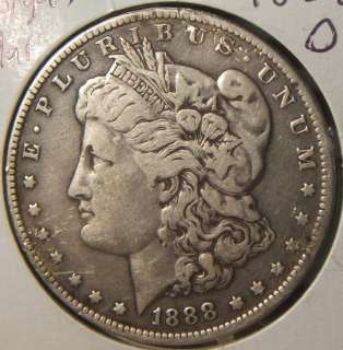 1888 O~~MORGAN SILVER DOLLAR~~XF~~BEAUTY~~STAINED REVERSE  
