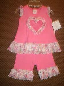 NWT/NEW GIRLS GIGGLE MOON RUFFLED 2 PIECE OUTFIT SIZE 6 MONTHS  