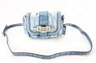 NWT Guess Handbag Premier Mini Crossbody Flap Blue SI280379 4G LOGO 