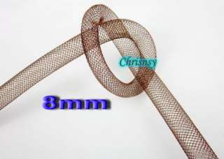 New Fashion Necklace 8mm Nylon Mesh Tubing Brown 10ft  