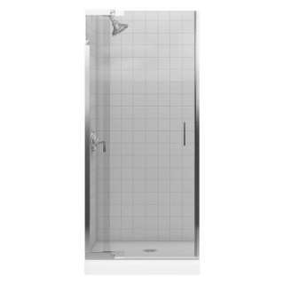   72 in. Frameless Pivot Shower Door in Bright Silver with Clear Glass