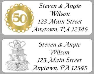 30 Personalized Anniversary Address Labels 25th, 50th  