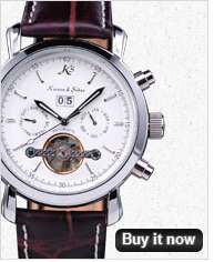 KS Mens Automatic Mechanical Skeleton /Tourbillon /6Hands Wrist Watch 