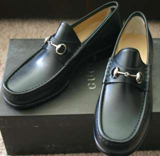 GUCCI Authentic Classic Leather Flats Loafers Ladys SHOES 36.5B  