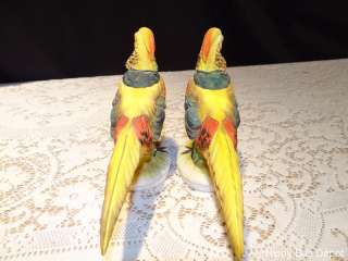 Vintage Pair Yellow Orange Pheasant Bird Figurines  