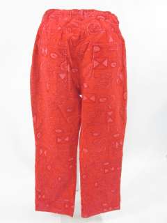 LILLY PULITZER Red Corduroy Lobster Cropped Pants Sz 8  