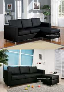   Faux Leather Sectional Sofa Set Modern Couch Perfect for Dorm  