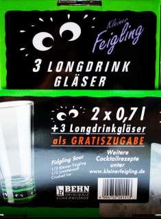 Kleiner Feigling Likör 20% 2 x 0,7l + 3 Gläser gratis 4004752201513 