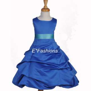 ROYAL TURQUOISE BLUE KIDS GIRL DRESS 4 6 8 10 12 14 16  