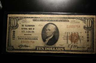 AUTHENTIC 1929 $10 BILL NOTE TELEGRAPHERS RARE NATIONAL CURRENCY #007 
