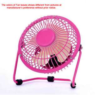 Pink Electric Portable Office desk USB Mini Fan Cooler  
