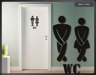 A115 Mann Frau WC Toilette Türaufkleber Wandtattoo Bad  