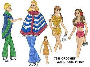 7355 Bikini Crochet & Barbie Wardrobe Doll Pattern 11.5  