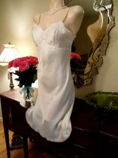 Vtg Bridal  Satin Bias Slip Nightgown Gown  