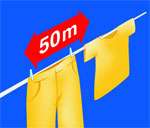Leinenlänge 50 Meter – Platz für bis zu 5 Waschmaschinenladungen