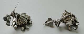 vintage sterling silver kundan earring pair chandelier  