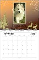 2012 Samoyed Puppy Dog Wall Calendar Puppies  