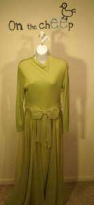 VIntage Miss Elliette Lime Green Chiffon Formal Gown  